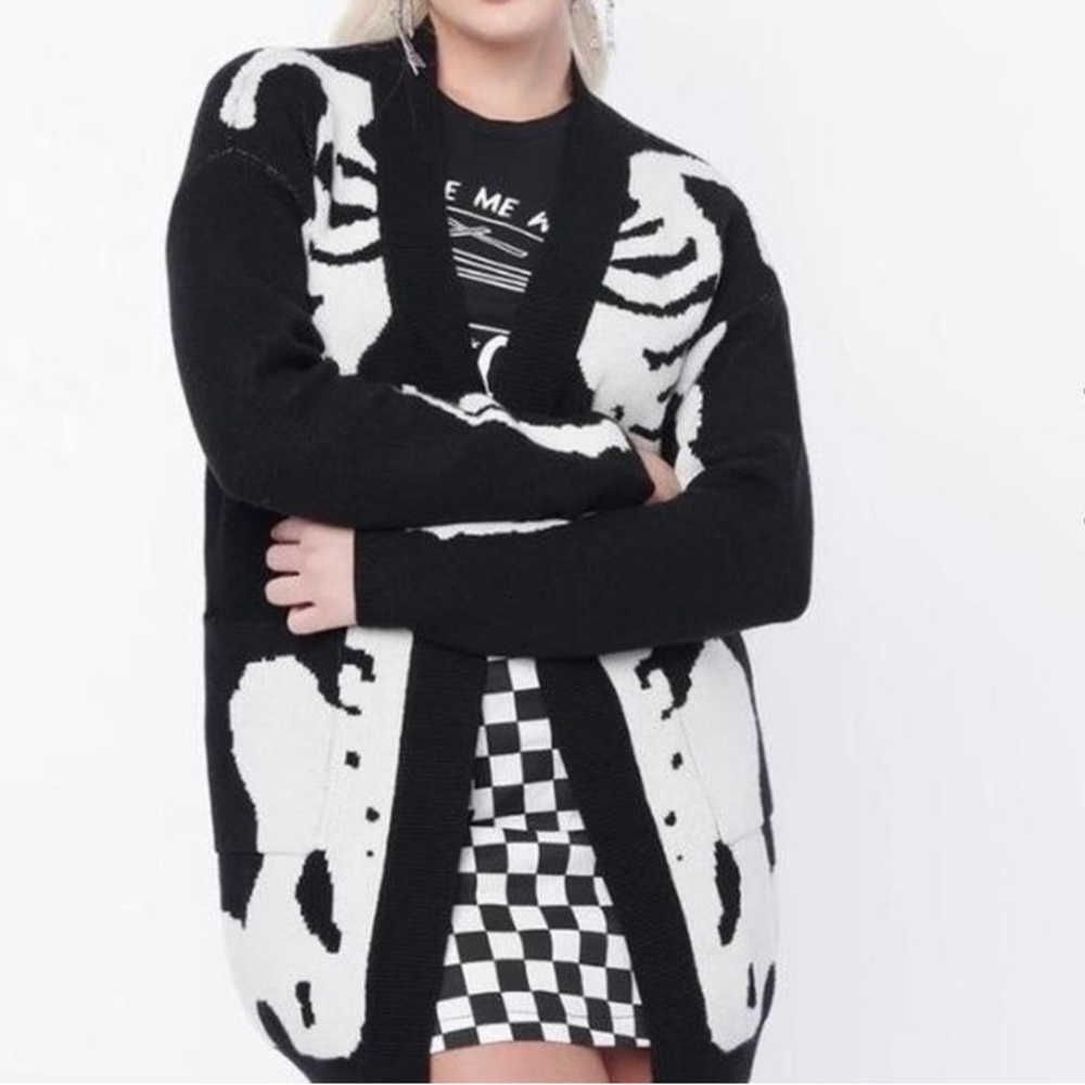 Plus size skeleton cardigan